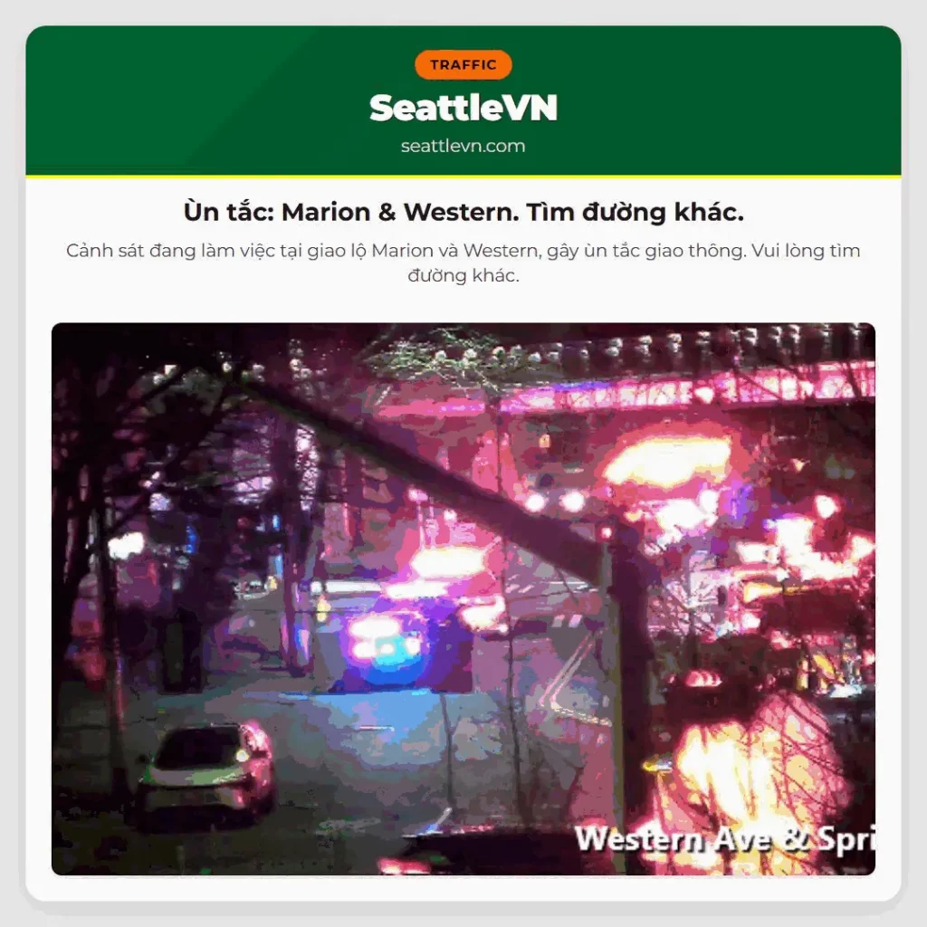Ùn tắc: Marion & Western. Tìm đường khác.
