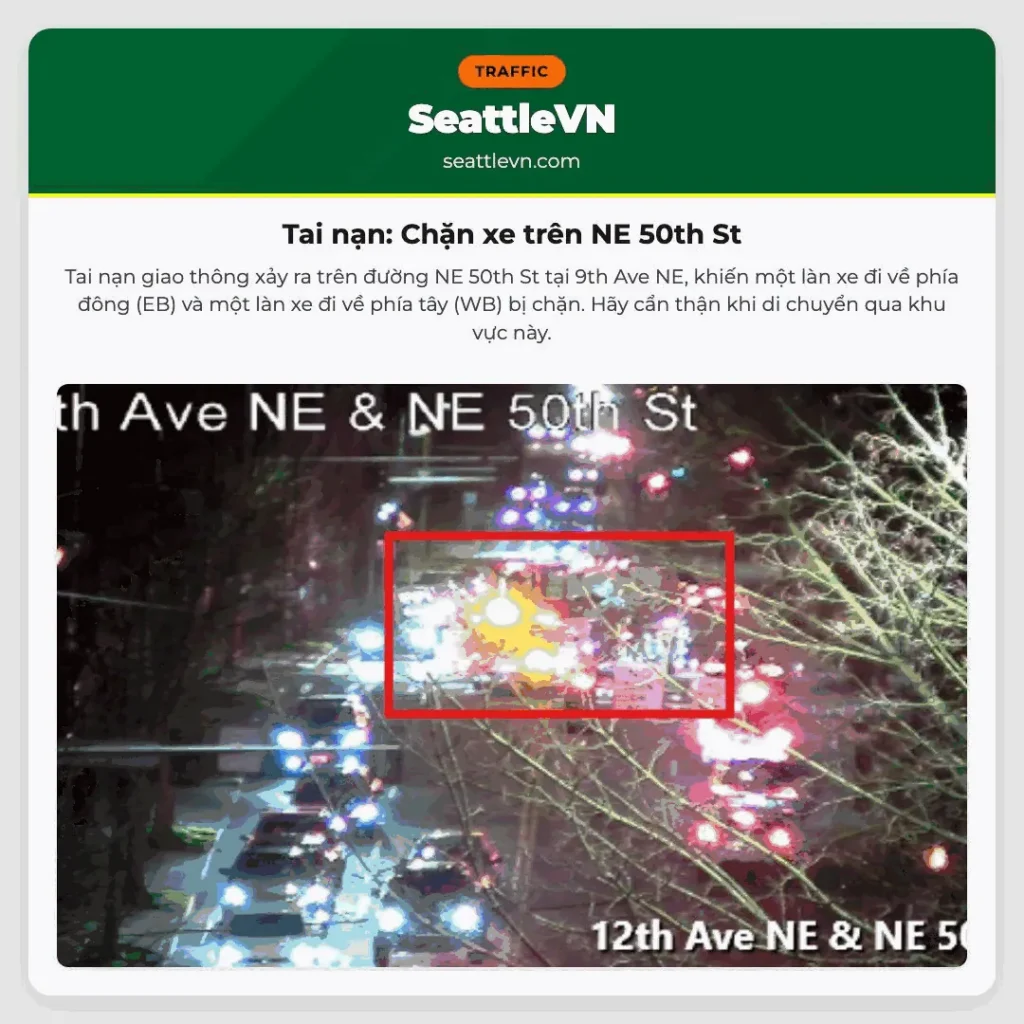 Tai nạn: Chặn xe trên NE 50th St