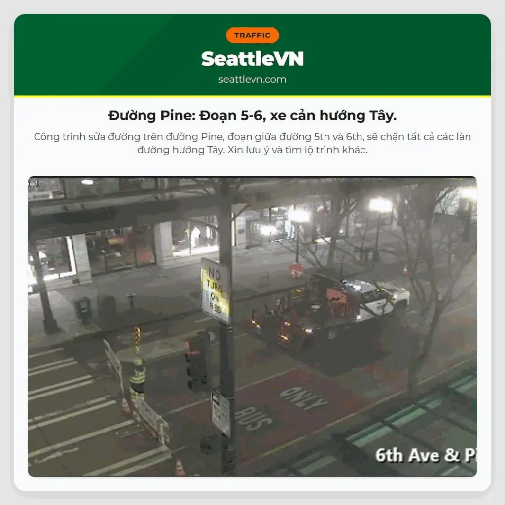 Đường Pine: Đoạn 5-6, xe cản hướng Tây.