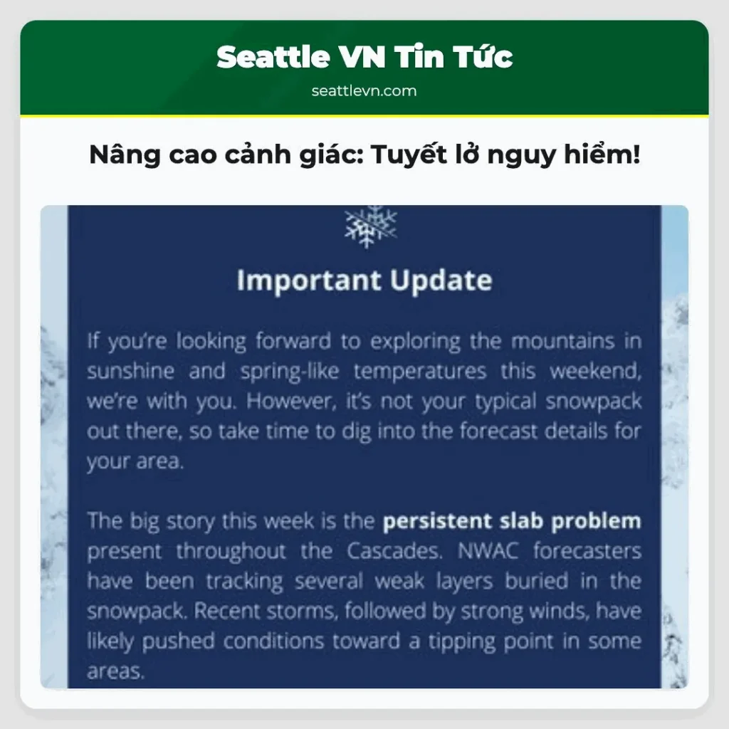 Nâng cao cảnh giác: Tuyết lở nguy hiểm!
