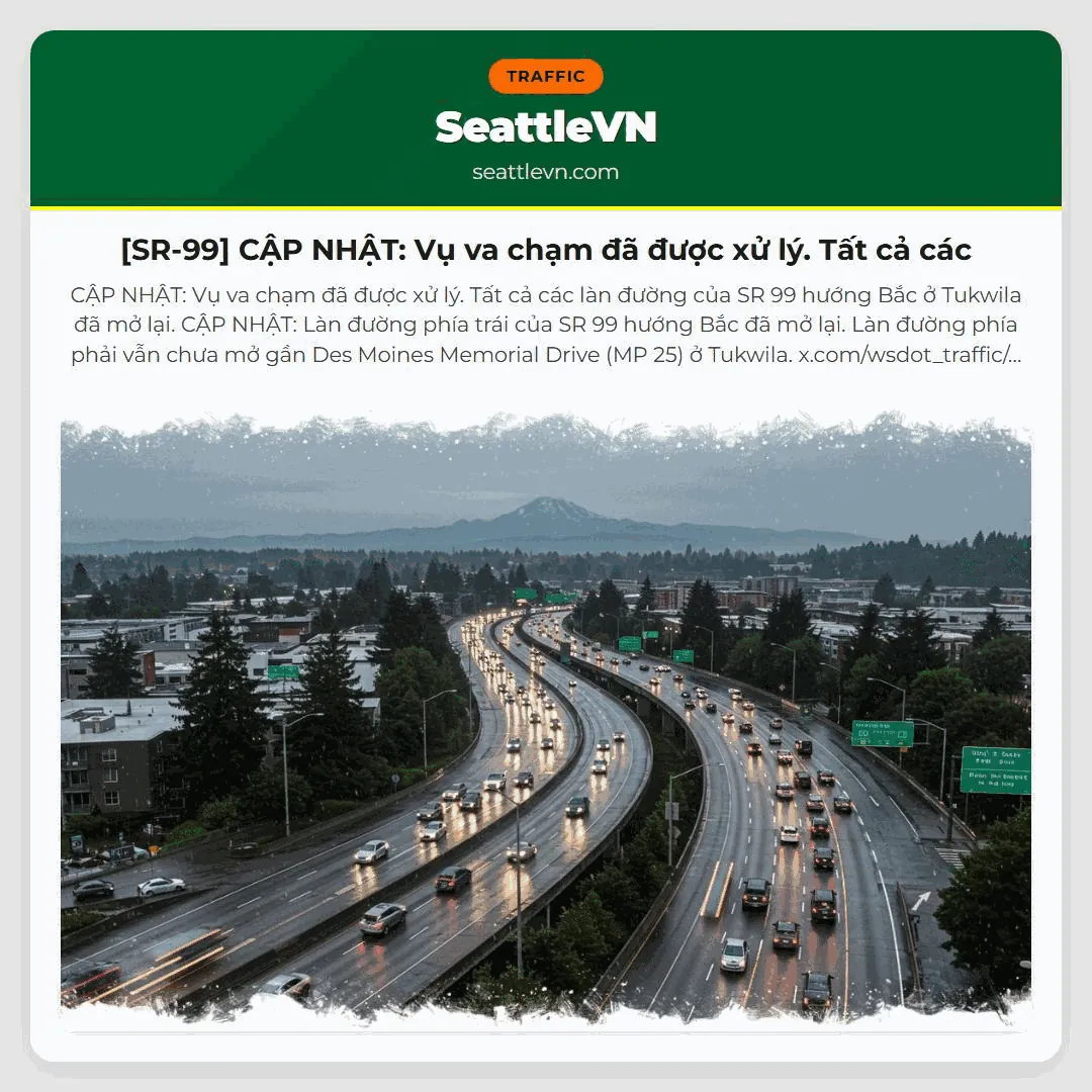 [SR-99] CẬP NHẬT: Vụ va chạm đã được xử lý. Tất cả các