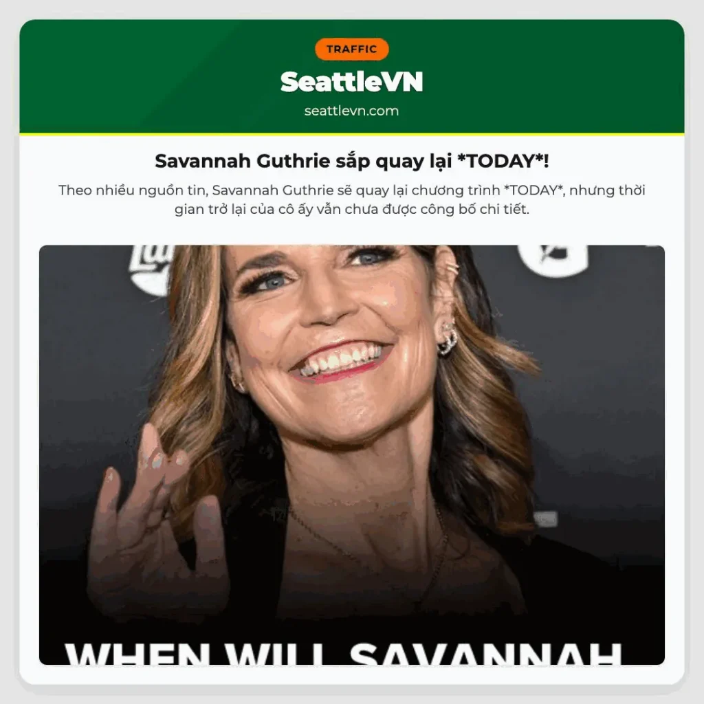 Savannah Guthrie sắp quay lại *TODAY*!
