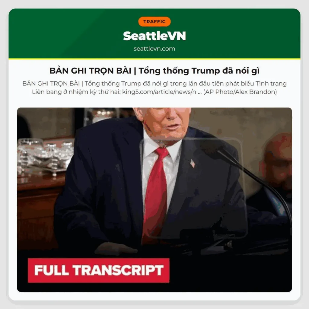 BẢN GHI TRỌN BÀI | Tổng thống Trump đã nói gì