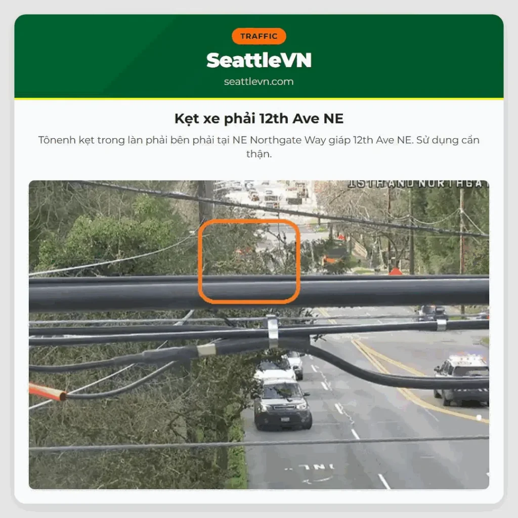 Kẹt xe phải 12th Ave NE