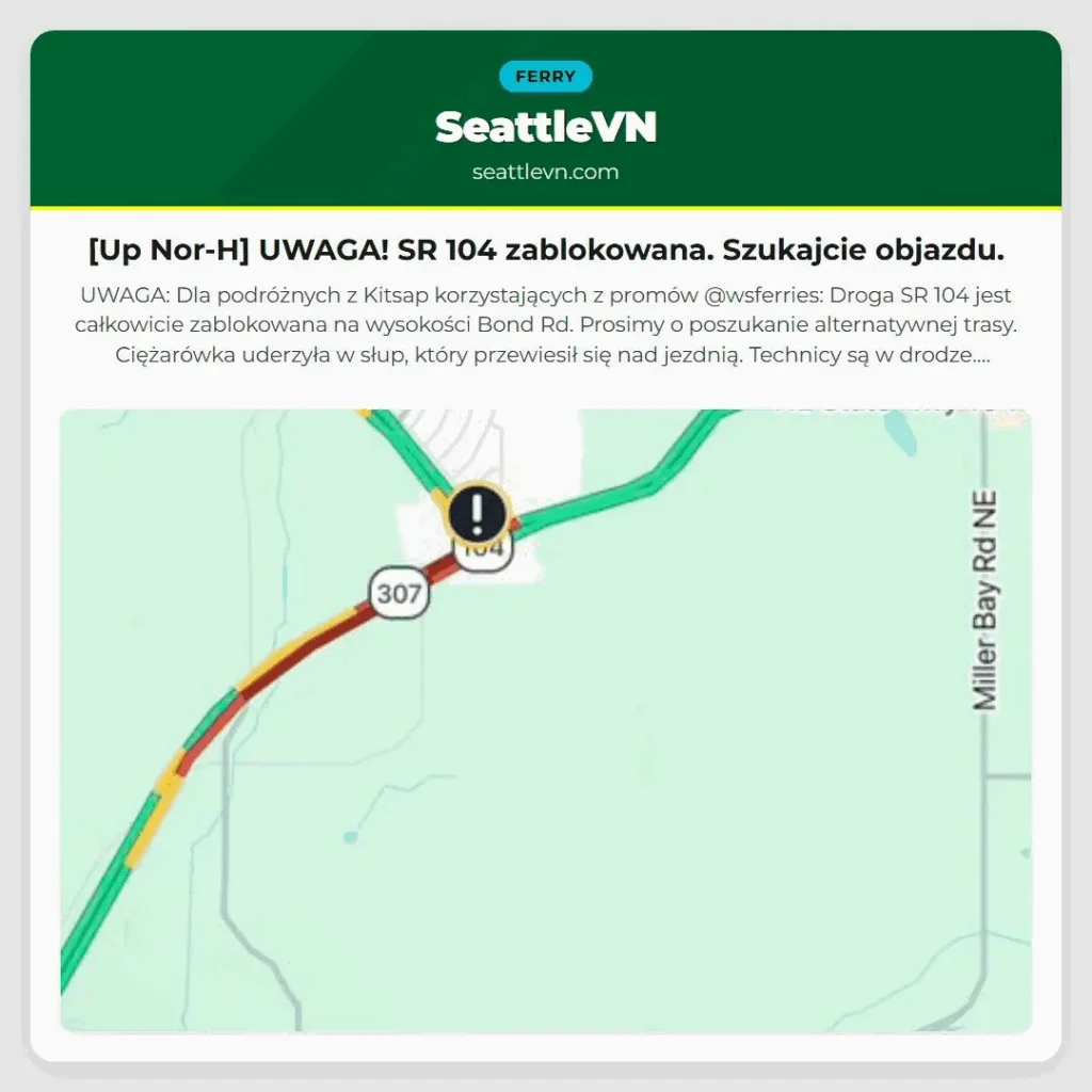 [Up Nor-H] UWAGA! SR 104 zablokowana. Szukajcie objazdu.