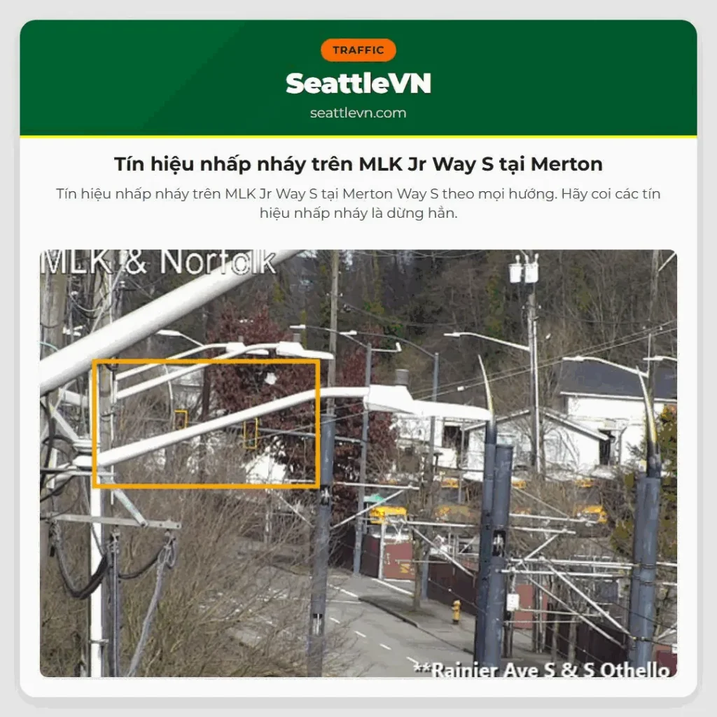 Tín hiệu nhấp nháy trên MLK Jr Way S tại Merton