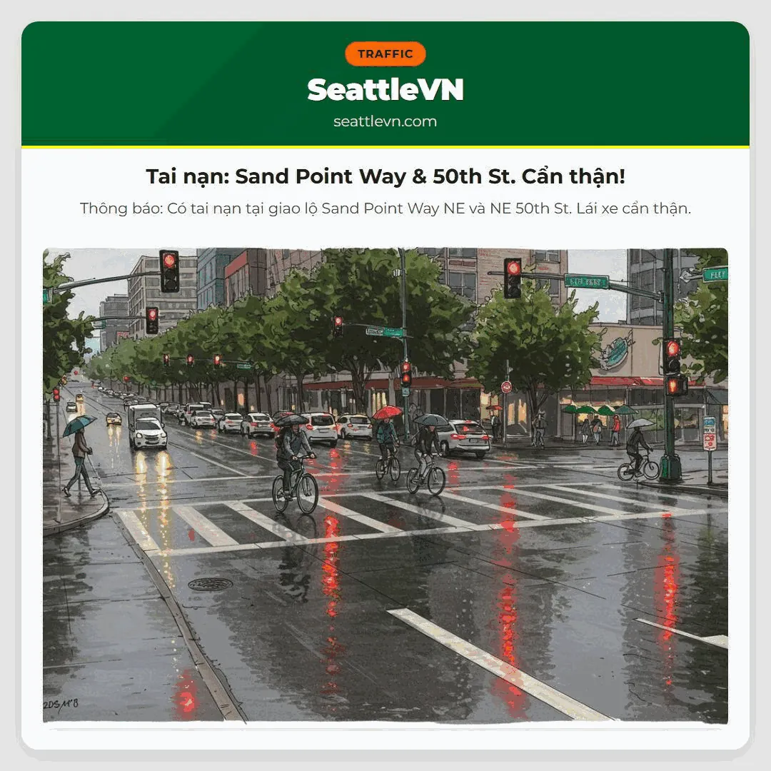 Tai nạn: Sand Point Way & 50th St. Cẩn thận!