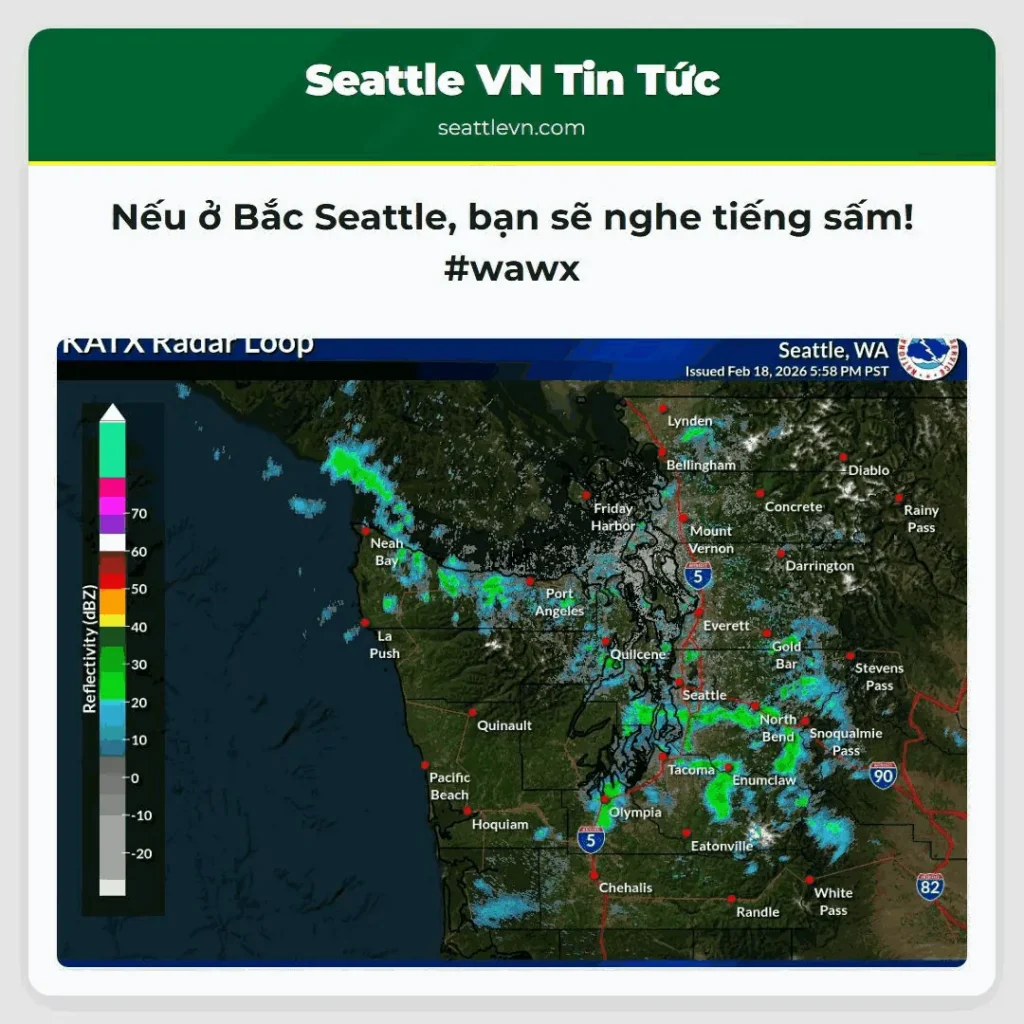 Nếu ở Bắc Seattle, bạn sẽ nghe tiếng sấm! #wawx