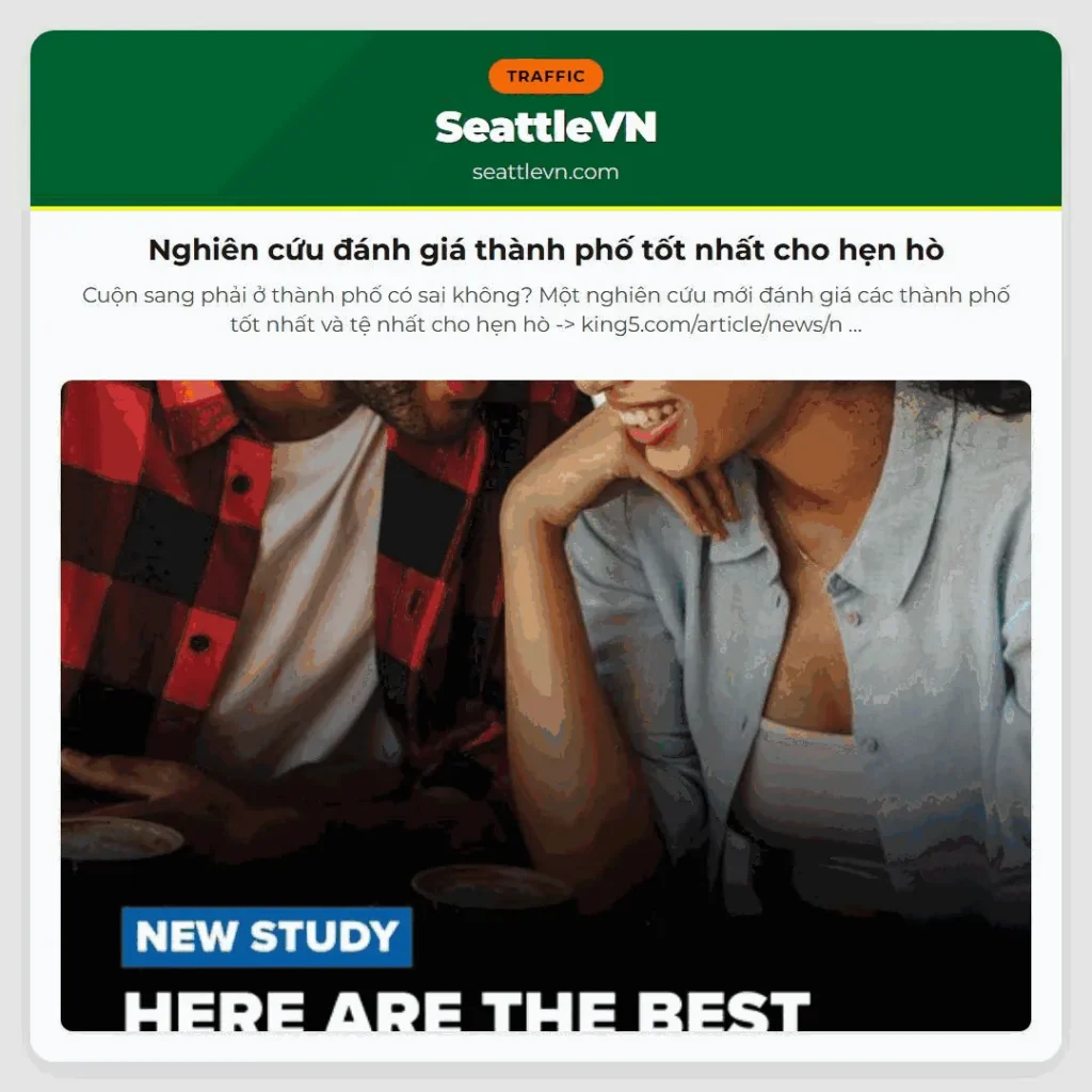 Nghiên cứu đánh giá thành phố tốt nhất cho hẹn hò