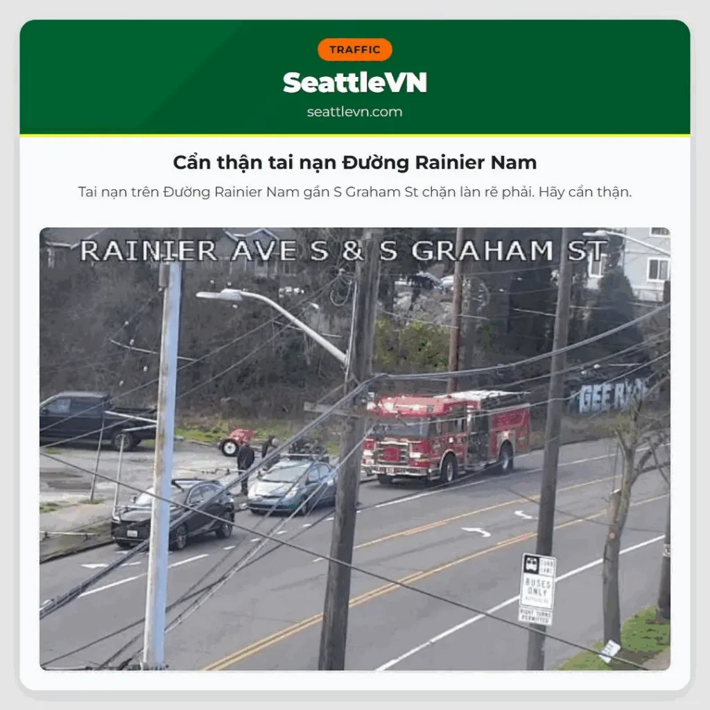 Cẩn thận tai nạn Đường Rainier Nam
