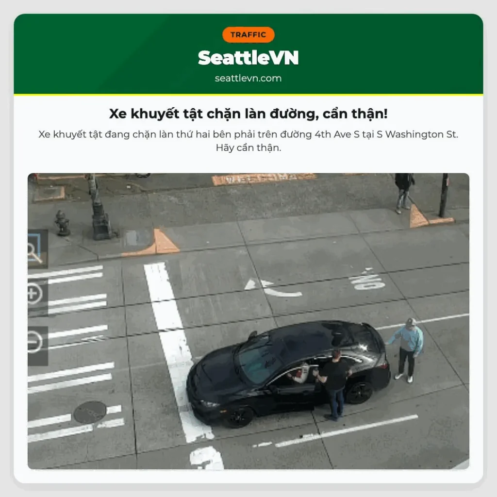 Xe khuyết tật chặn làn đường, cẩn thận!
