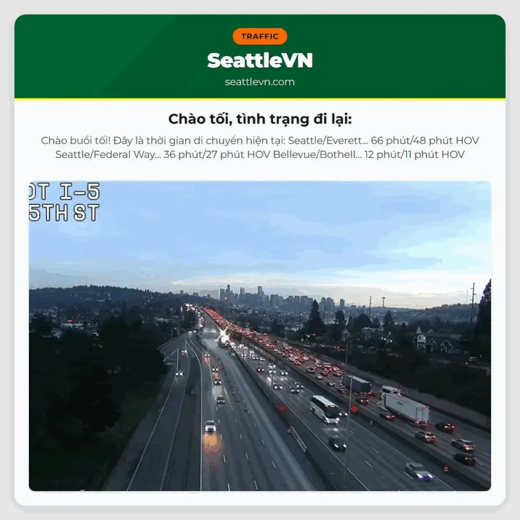 Chào tối, tình trạng đi lại: