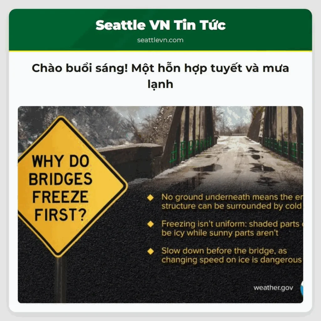 Chào buổi sáng! Một hỗn hợp tuyết và mưa lạnh