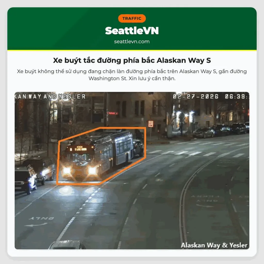 Xe buýt tắc đường phía bắc Alaskan Way S