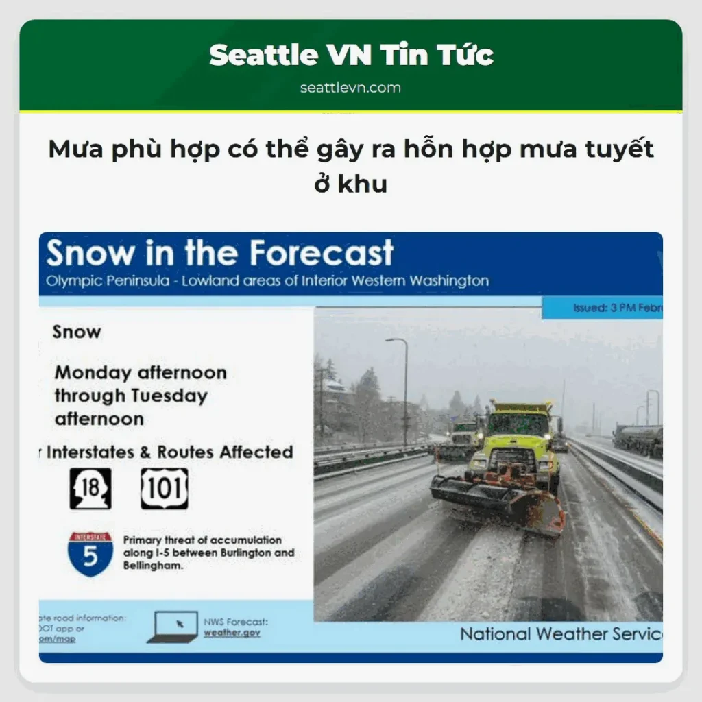 Mưa phù hợp có thể gây ra hỗn hợp mưa tuyết ở khu