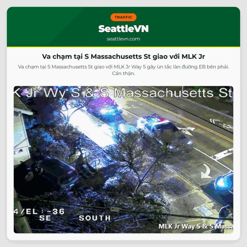 Va chạm tại S Massachusetts St giao với MLK Jr