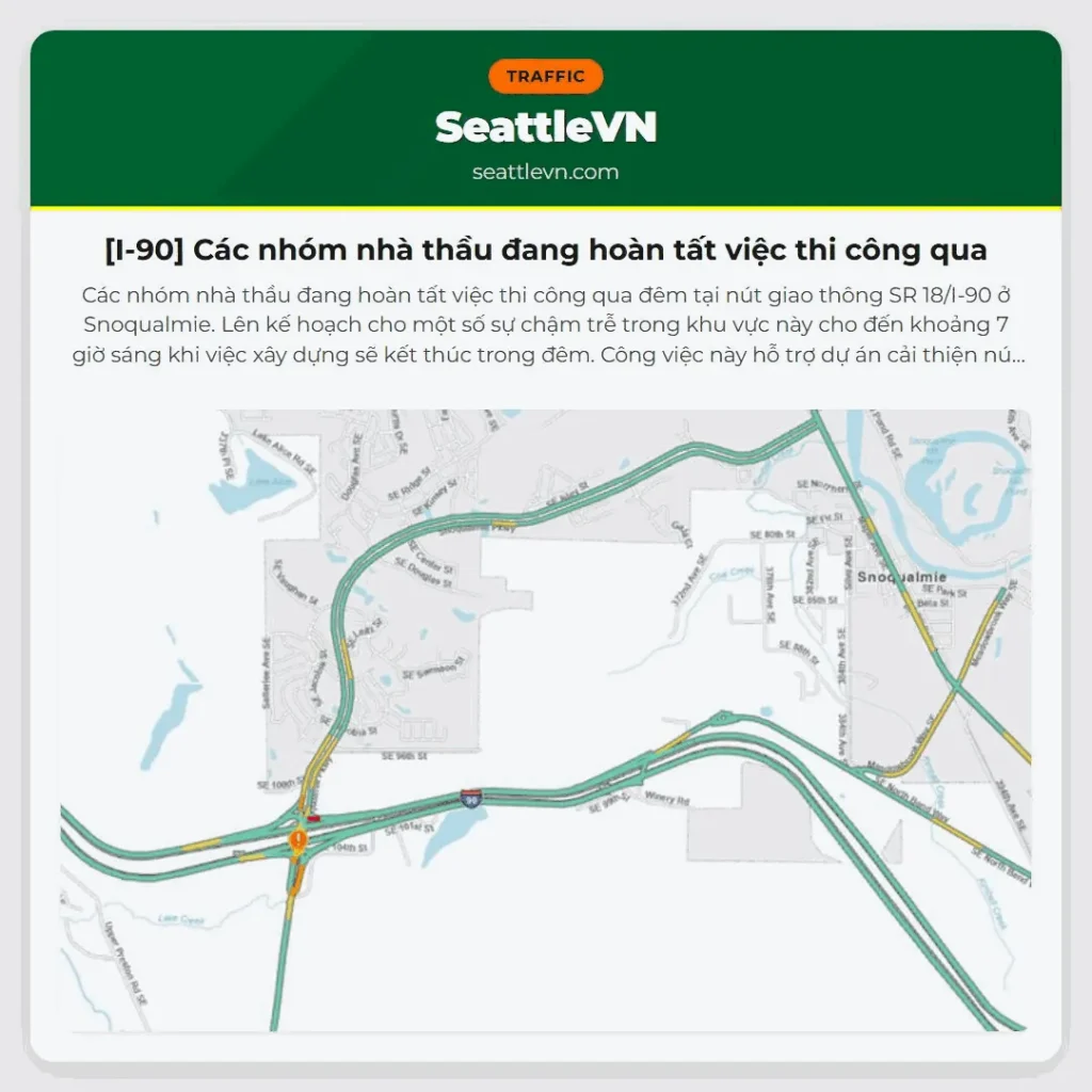 [I-90] Các nhóm nhà thầu đang hoàn tất việc thi công qua