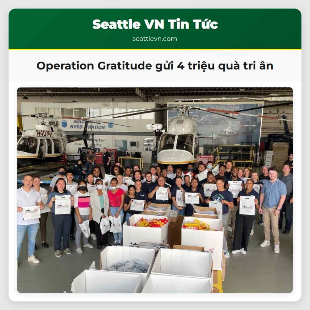 Operation Gratitude gửi 4 triệu quà tri ân