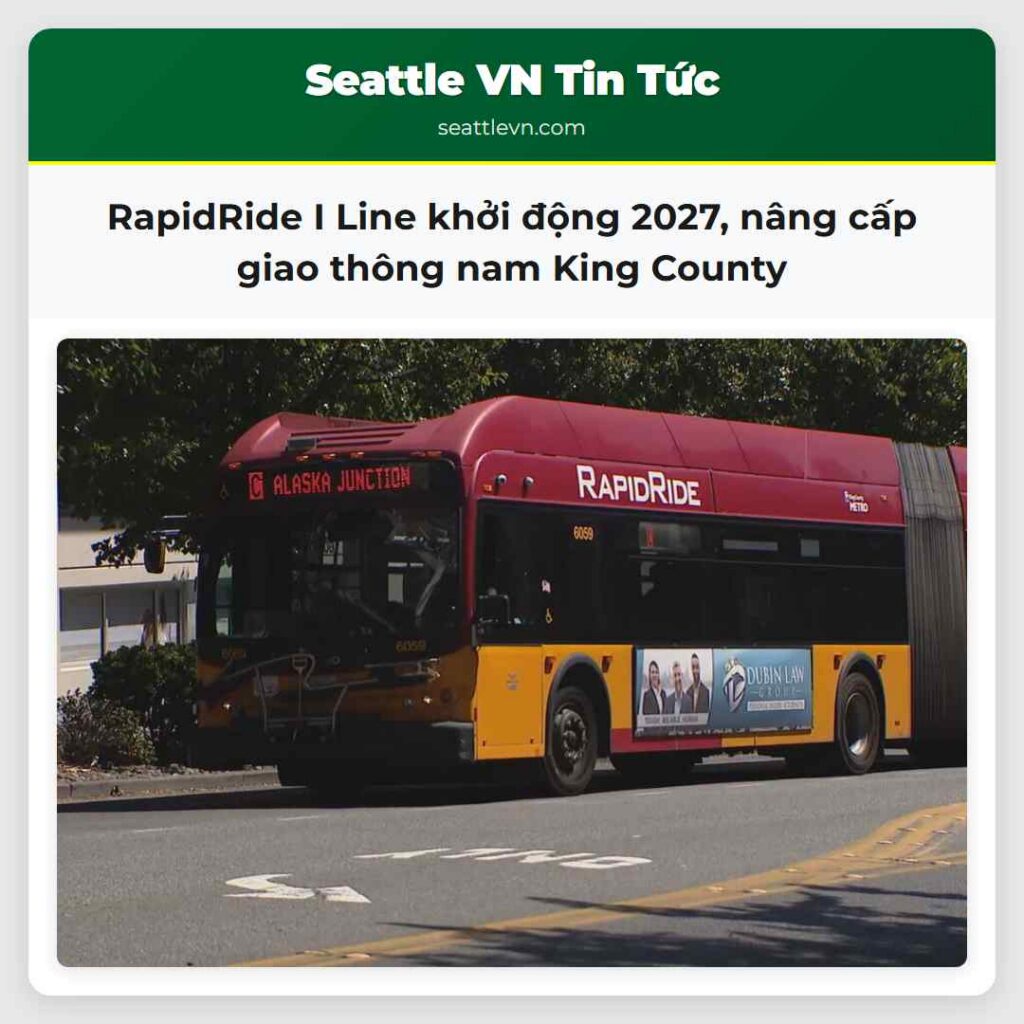 RapidRide I Line khởi động 2027, nâng cấp giao