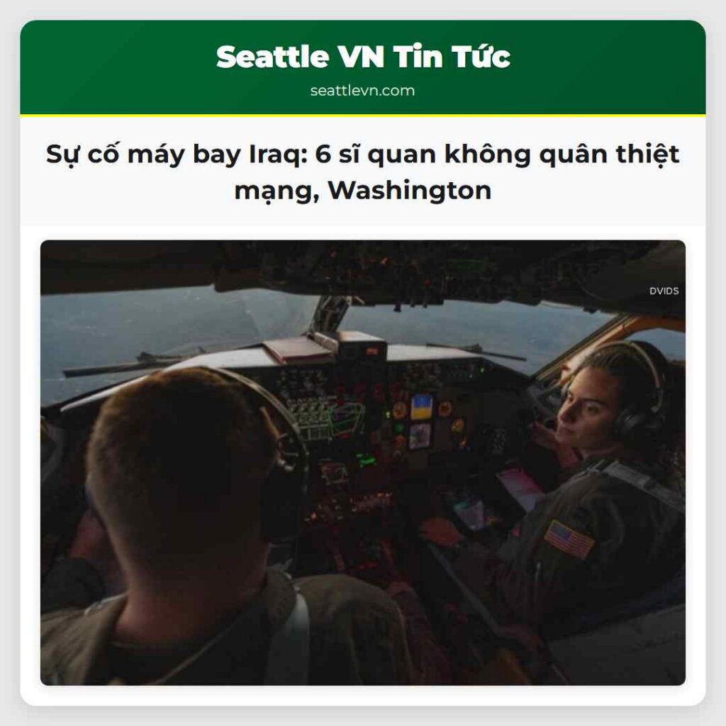 Sự cố máy bay Iraq: 6 sĩ quan không quân thiệt