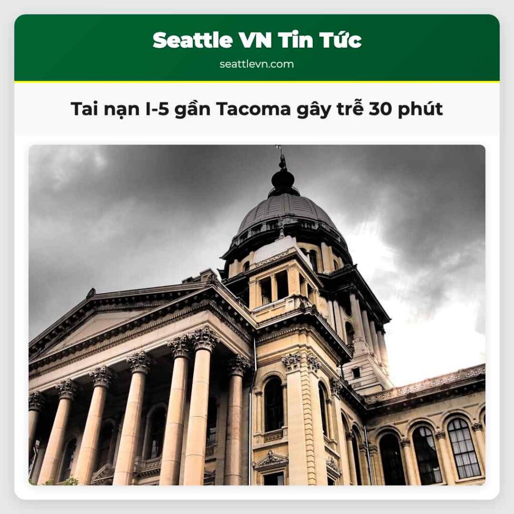 Tai nạn I-5 gần Tacoma gây trễ 30 phút