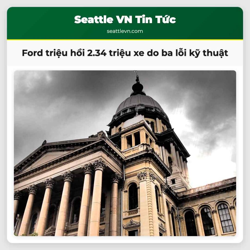 Ford triệu hồi 2.34 triệu xe do ba lỗi kỹ thuật