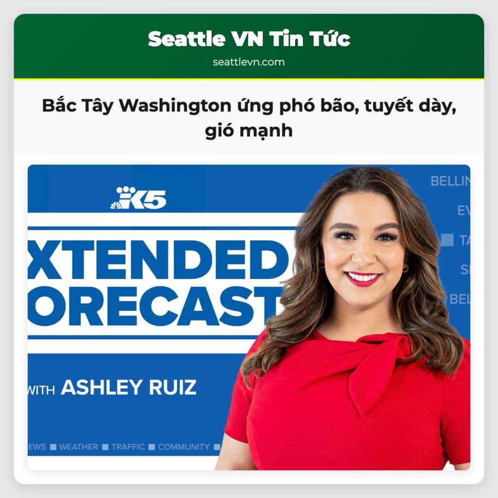 Bắc Tây Washington ứng phó bão, tuyết dày, gió