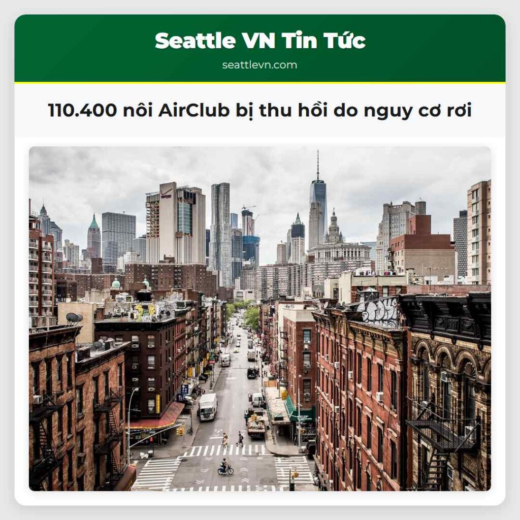 110.400 nôi AirClub bị thu hồi do nguy cơ rơi
