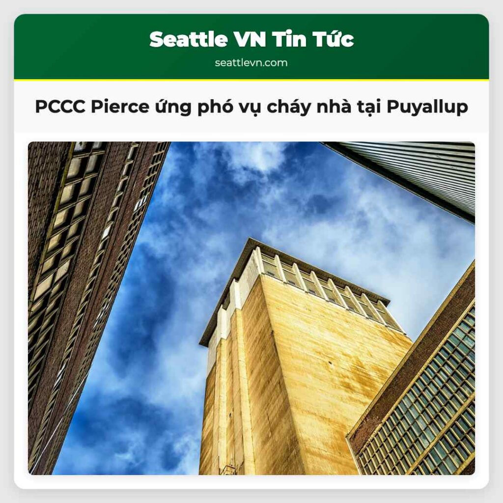 PCCC Pierce ứng phó vụ cháy nhà tại Puyallup