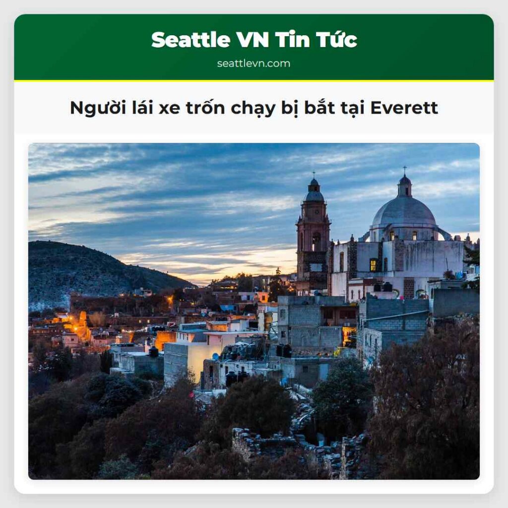 Người lái xe trốn chạy bị bắt tại Everett