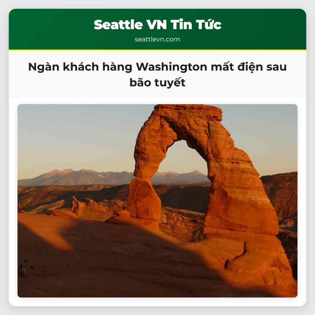 Ngàn khách hàng Washington mất điện sau bão tuyết