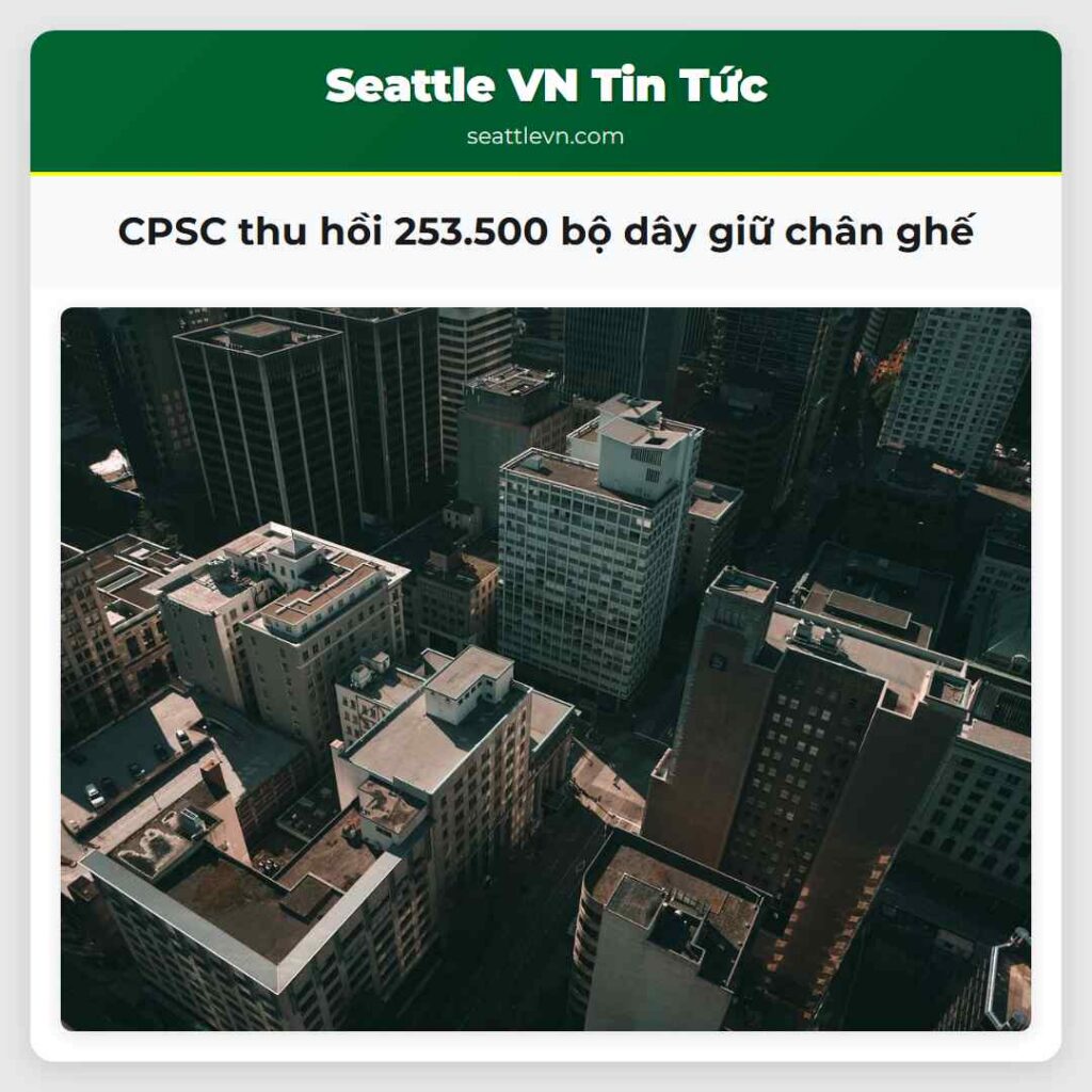 CPSC thu hồi 253.500 bộ dây giữ chân ghế