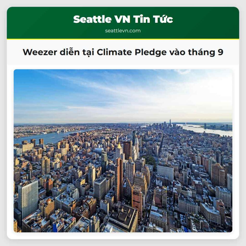 Weezer diễn tại Climate Pledge vào tháng 9