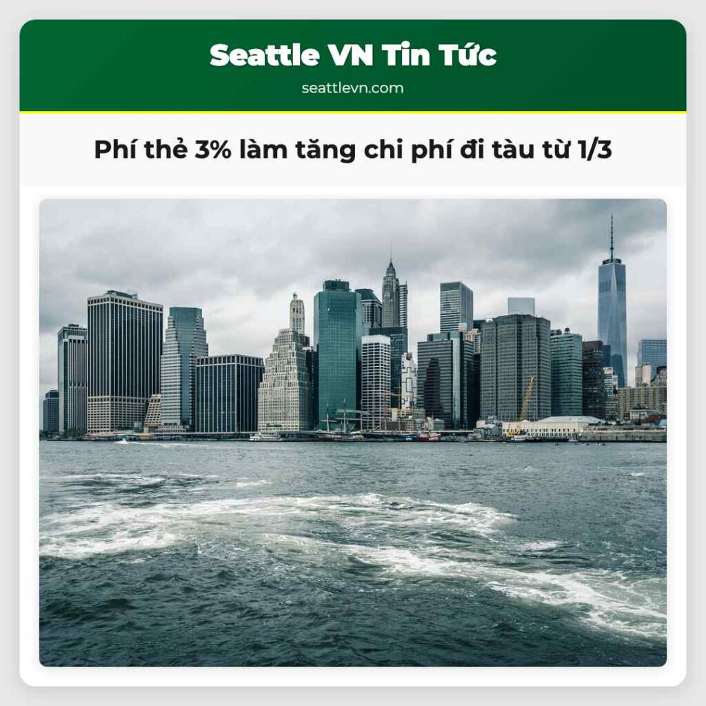 Phí thẻ 3% làm tăng chi phí đi tàu từ 1/3