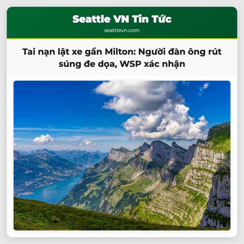 Tai nạn lật xe gần Milton: Người đàn ông rút súng