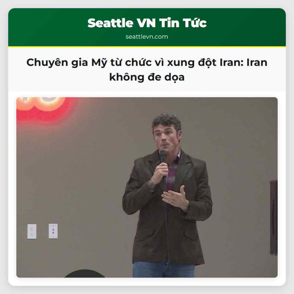 Chuyên gia Mỹ từ chức vì xung đột Iran: Iran