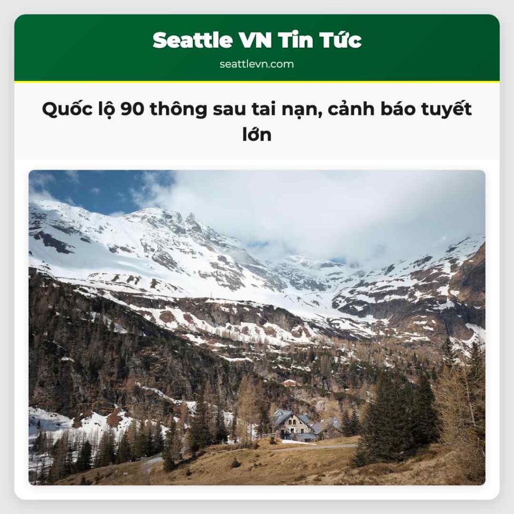 Quốc lộ 90 thông sau tai nạn, cảnh báo tuyết lớn