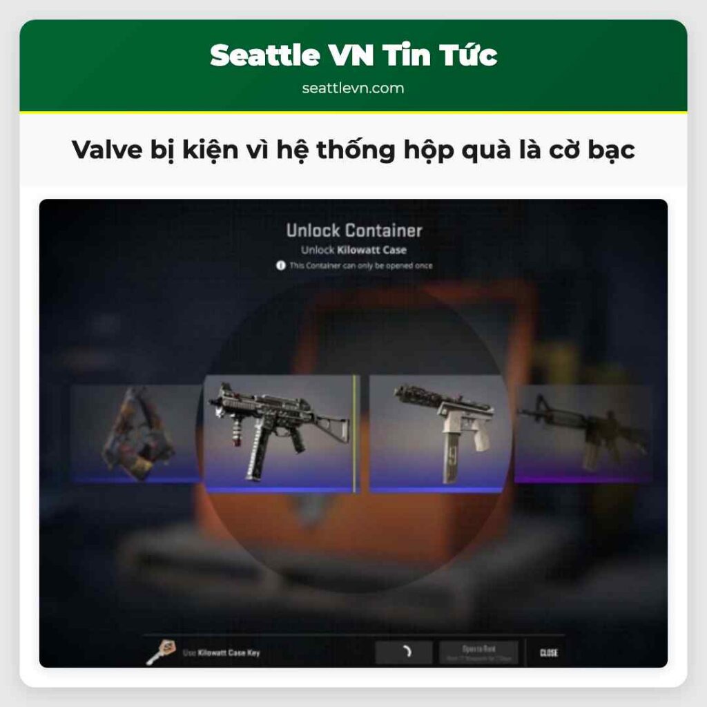 Valve bị kiện vì hệ thống hộp quà là cờ bạc