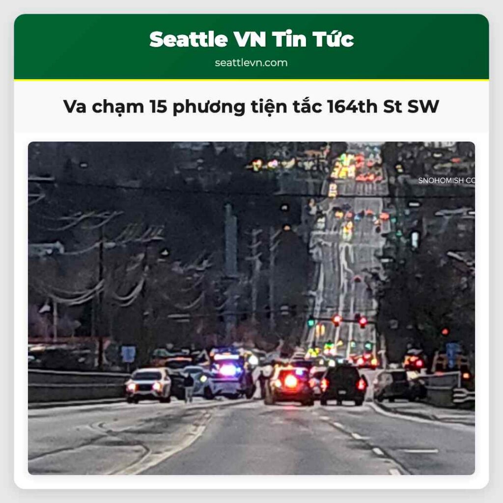 Va chạm 15 phương tiện tắc 164th St SW