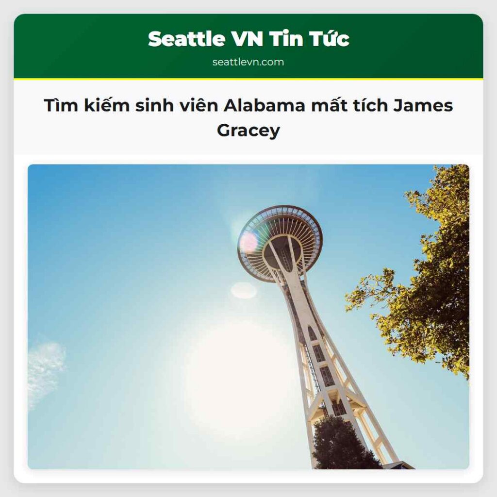 Tìm kiếm sinh viên Alabama mất tích James Gracey