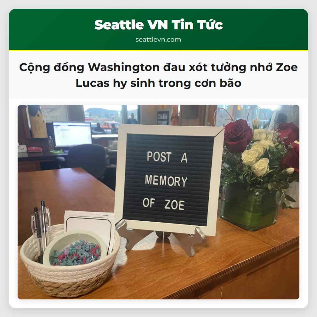 Cộng đồng Washington đau xót tưởng nhớ Zoe Lucas