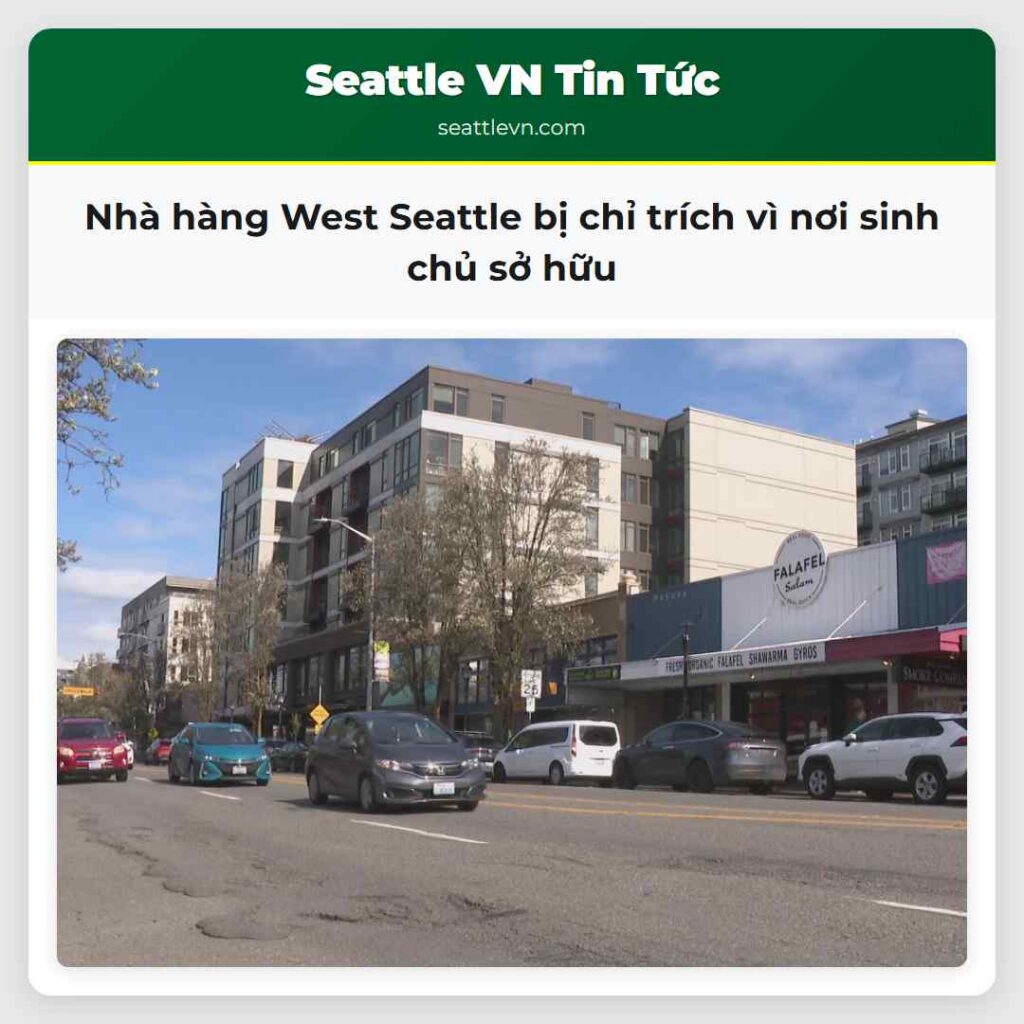 Nhà hàng West Seattle bị chỉ trích vì nơi sinh