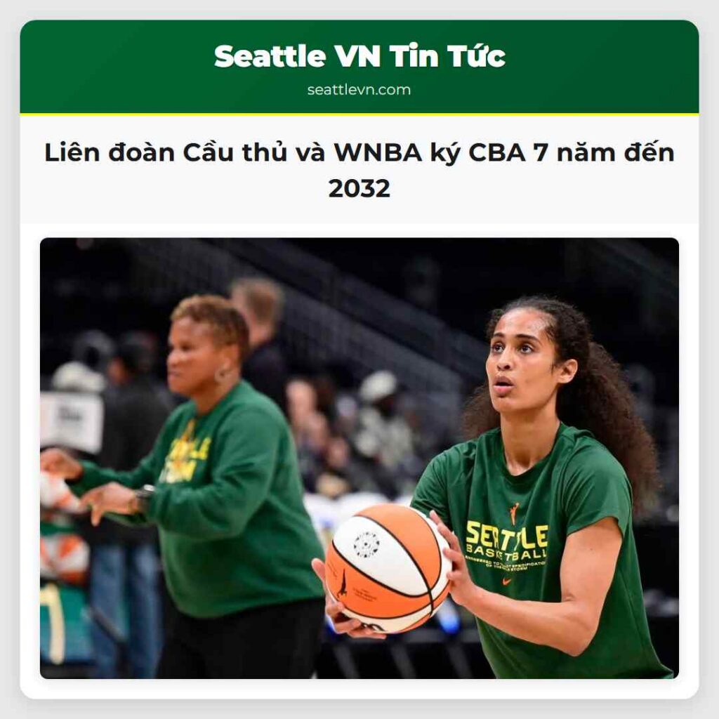 Liên đoàn Cầu thủ và WNBA ký CBA 7 năm đến 2032