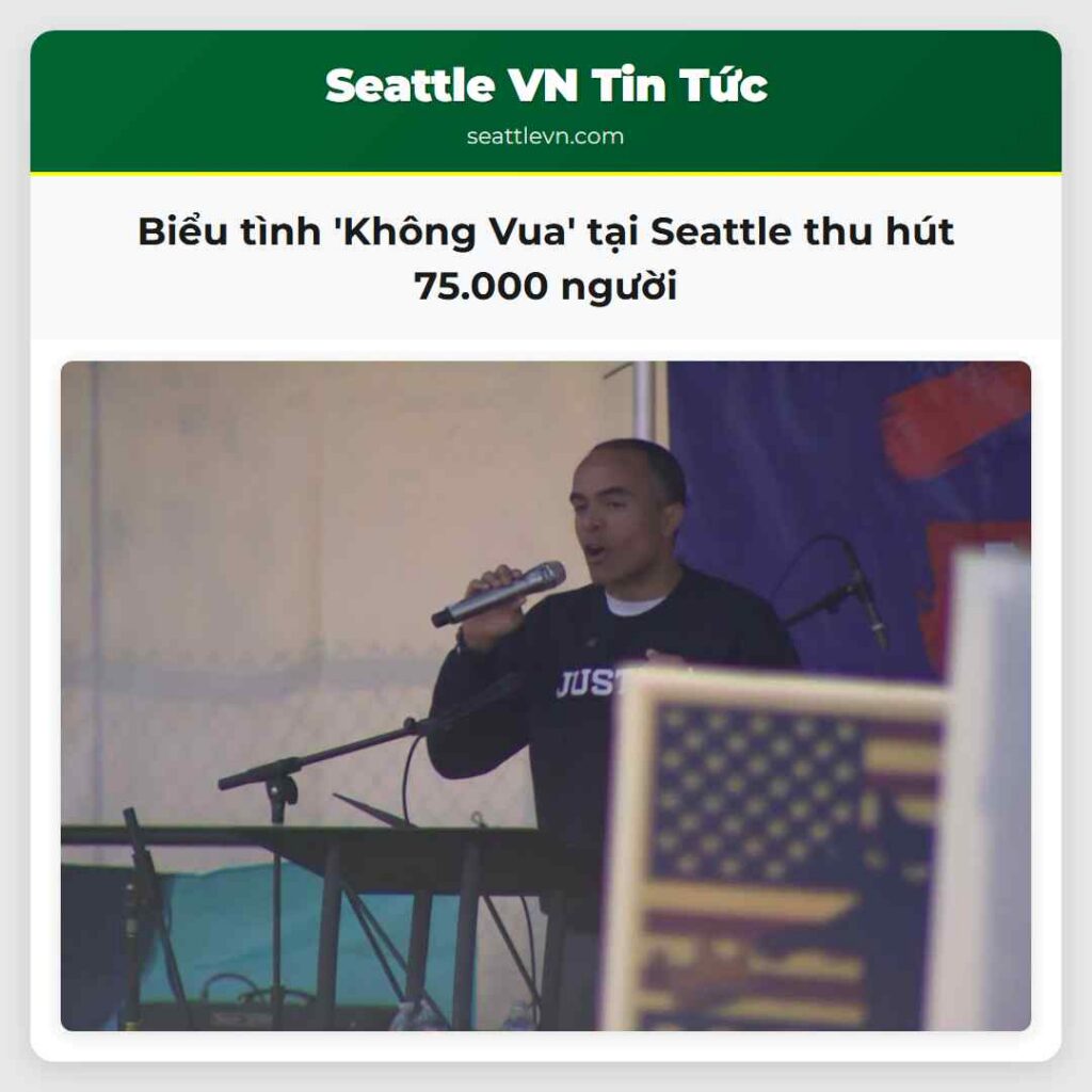 Biểu tình 'Không Vua' tại Seattle thu hút 75.000