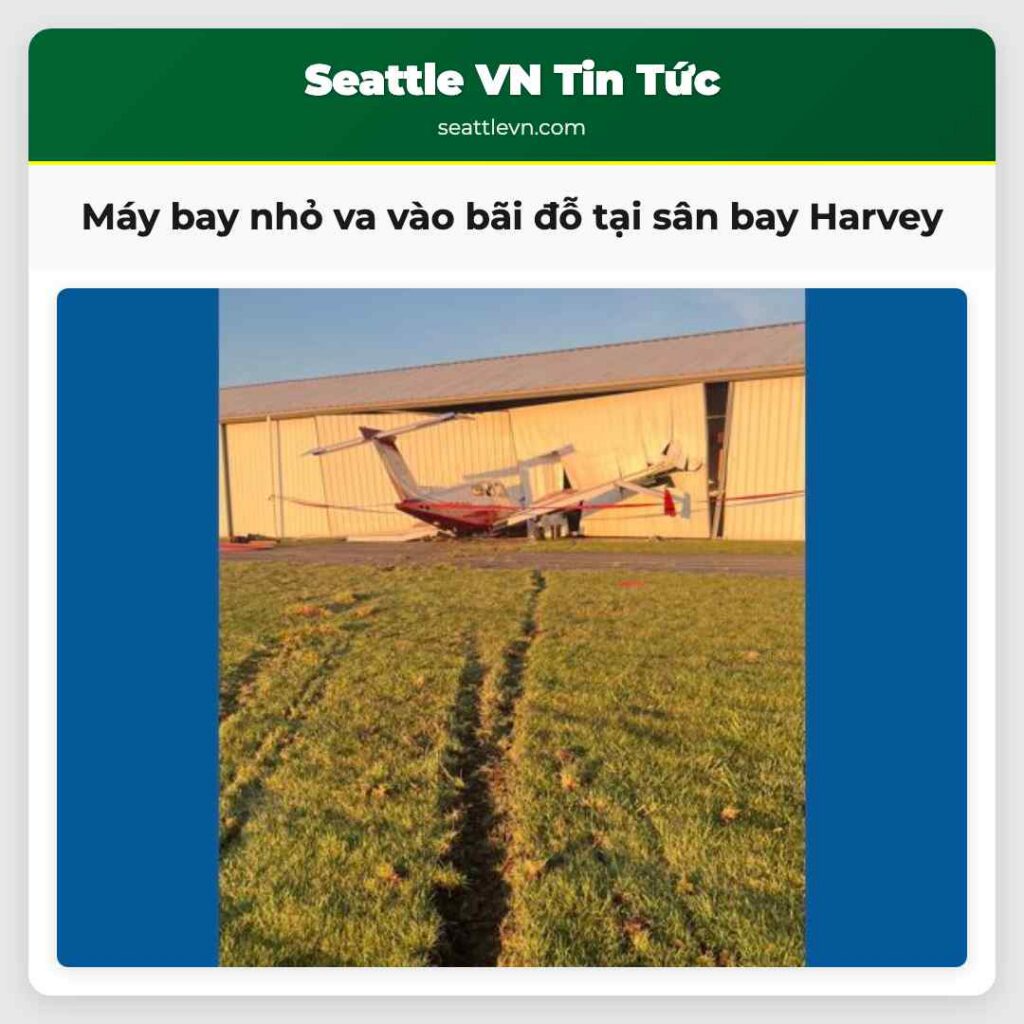 Máy bay nhỏ va vào bãi đỗ tại sân bay Harvey