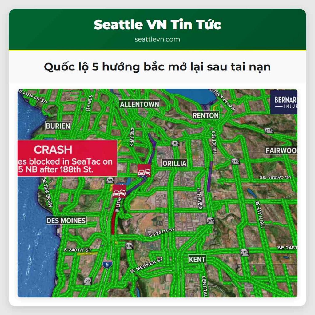 Quốc lộ 5 hướng bắc mở lại sau tai nạn