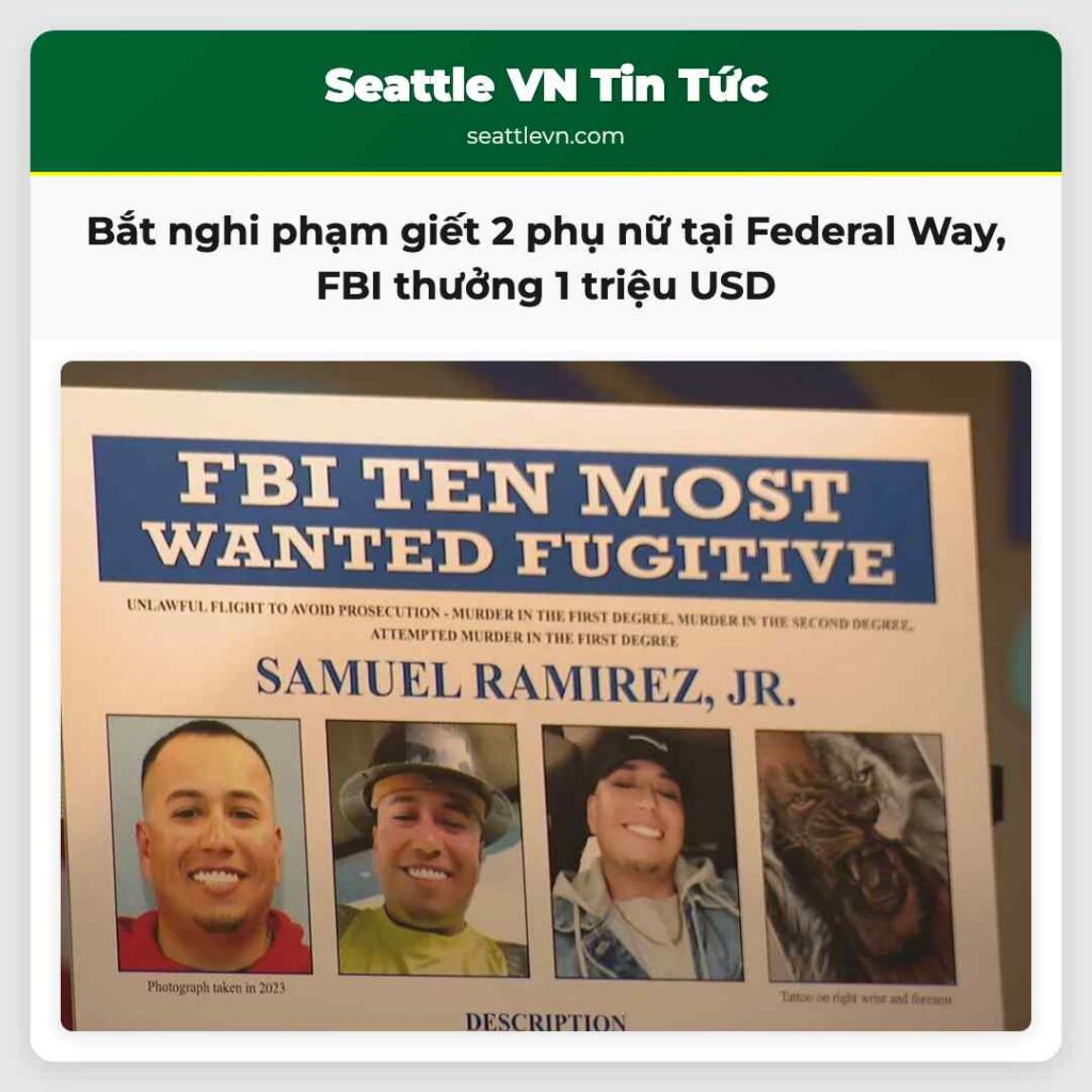 Bắt nghi phạm giết 2 phụ nữ tại Federal Way, FBI