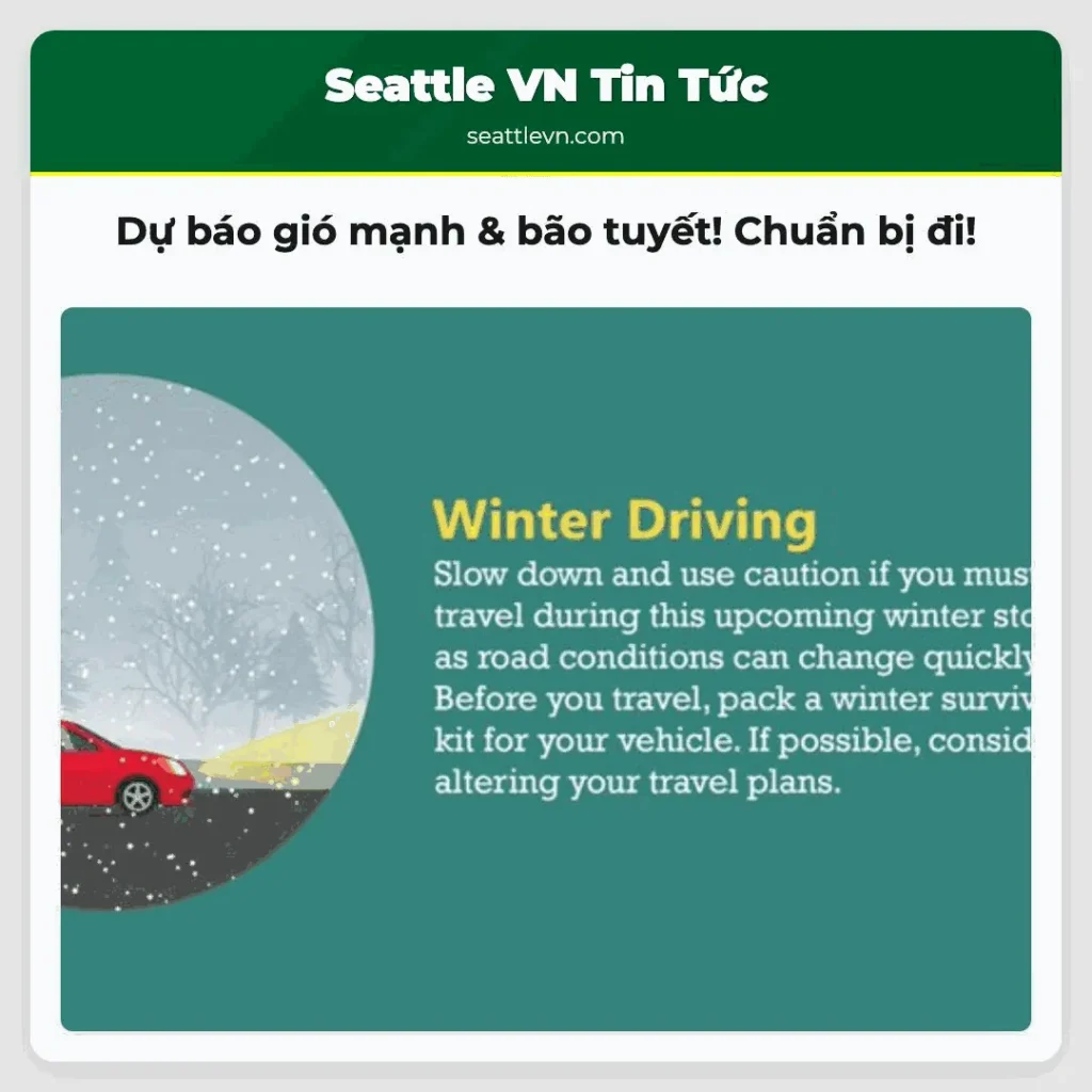 Dự báo gió mạnh & bão tuyết! Chuẩn bị đi!