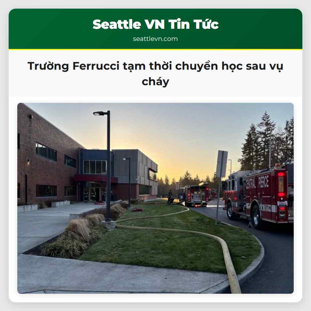 Trường Ferrucci tạm thời chuyển học sau vụ cháy