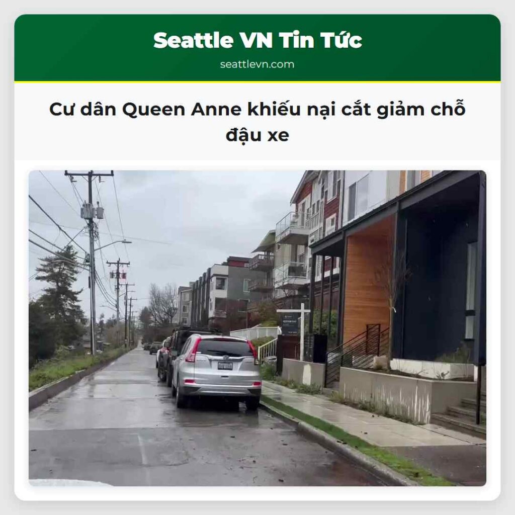 Cư dân Queen Anne khiếu nại cắt giảm chỗ đậu xe